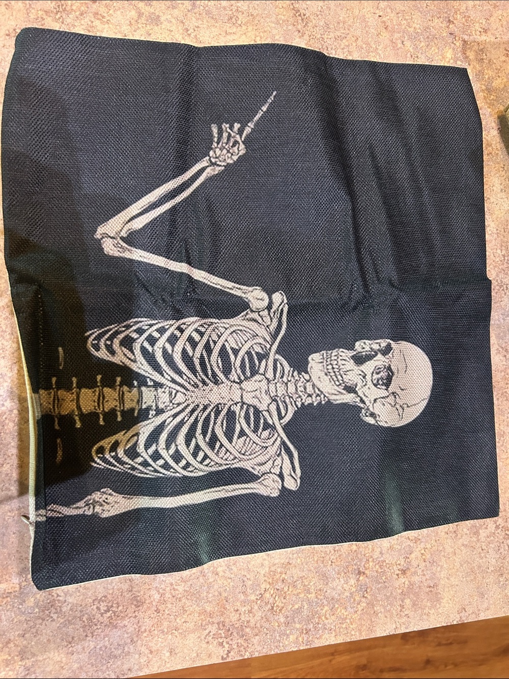 Black Skeleton Graphic Pillow Cover lot of 4